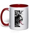 Mug with a colored handle Venom ink marvel red фото