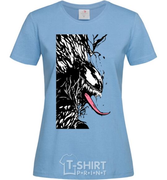 Women's T-shirt Venom ink marvel sky-blue фото