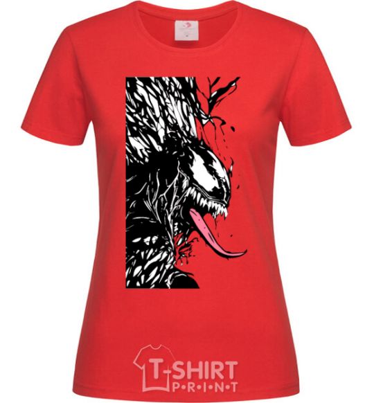 Women's T-shirt Venom ink marvel red фото