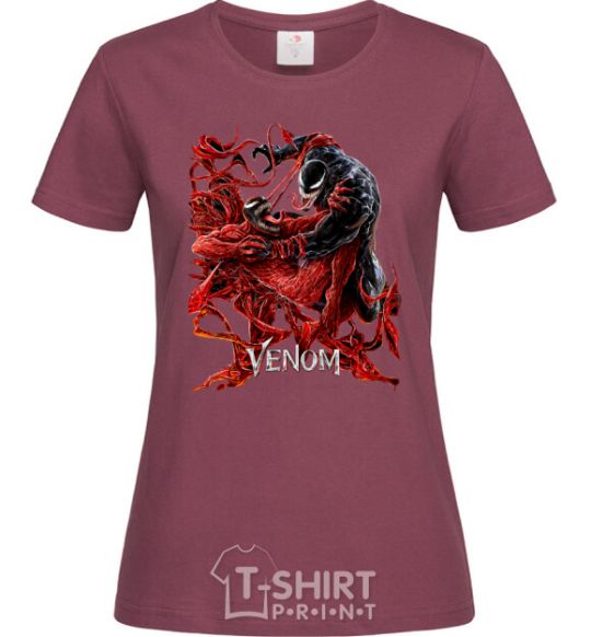 Women's T-shirt Venom carnage burgundy фото