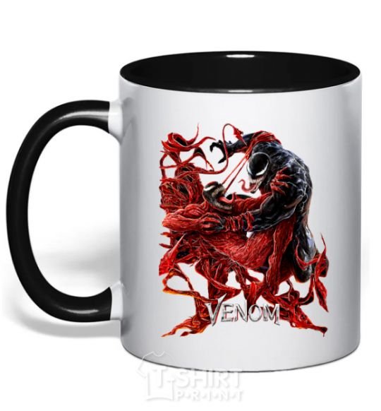 Mug with a colored handle Venom carnage black фото