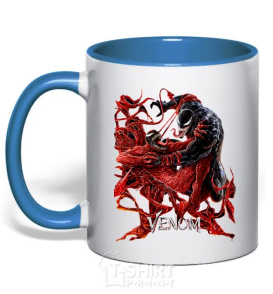 Mug with a colored handle Venom carnage royal-blue фото