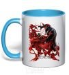 Mug with a colored handle Venom carnage sky-blue фото