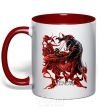 Mug with a colored handle Venom carnage red фото