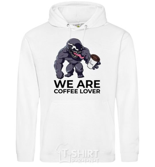 Men`s hoodie Веном we are coffee lover White фото