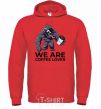 Men`s hoodie Веном we are coffee lover bright-red фото