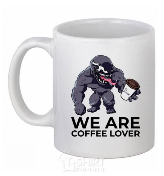 Чашка керамическая Веном we are coffee lover Белый фото