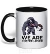 Mug with a colored handle Веном we are coffee lover black фото