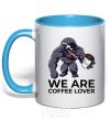 Чашка с цветной ручкой Веном we are coffee lover Голубой фото