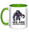 Mug with a colored handle Веном we are coffee lover kelly-green фото