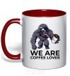 Mug with a colored handle Веном we are coffee lover red фото