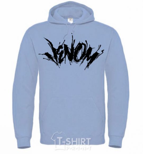 Men`s hoodie Venom Marvel comic book Venom sky-blue фото