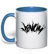 Mug with a colored handle Venom Marvel comic book Venom royal-blue фото