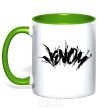 Mug with a colored handle Venom Marvel comic book Venom kelly-green фото