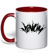 Mug with a colored handle Venom Marvel comic book Venom red фото