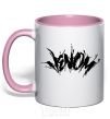 Mug with a colored handle Venom Marvel comic book Venom light-pink фото