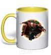 Mug with a colored handle Dr. Strange yellow фото