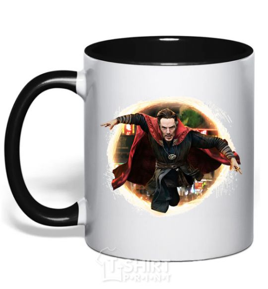 Mug with a colored handle Dr. Strange black фото