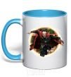 Mug with a colored handle Dr. Strange sky-blue фото