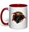 Mug with a colored handle Dr. Strange red фото