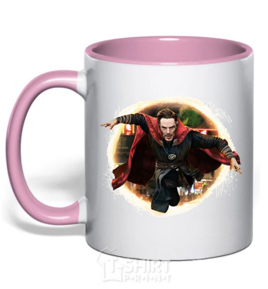 Mug with a colored handle Dr. Strange light-pink фото
