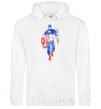 Men`s hoodie Captain America paint blots White фото