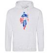 Men`s hoodie Captain America paint blots sport-grey фото