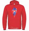 Men`s hoodie Captain America paint blots bright-red фото