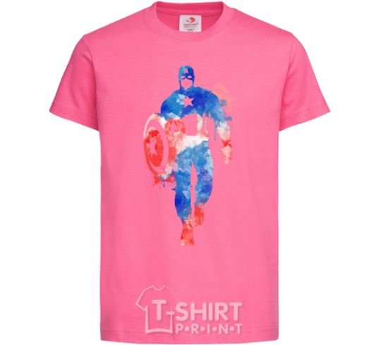 Kids T-shirt Captain America paint blots heliconia фото