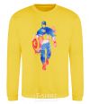 Sweatshirt Captain America paint blots yellow фото