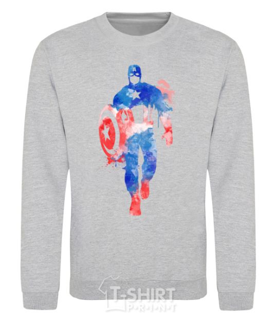 Sweatshirt Captain America paint blots sport-grey фото