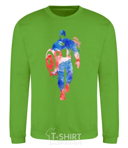 Sweatshirt Captain America paint blots orchid-green фото