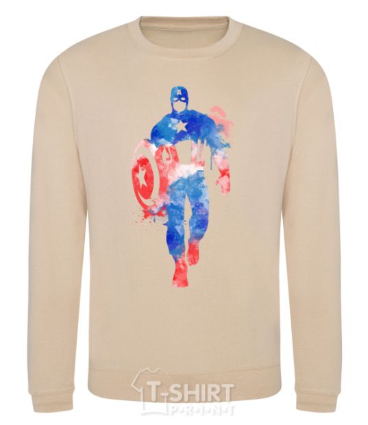 Sweatshirt Captain America paint blots sand фото