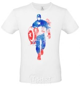 Men's T-Shirt Captain America paint blots White фото