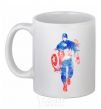 Ceramic mug Captain America paint blots White фото