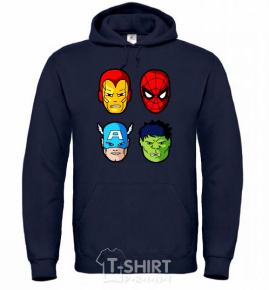 Men`s hoodie Marvel heroes navy-blue фото