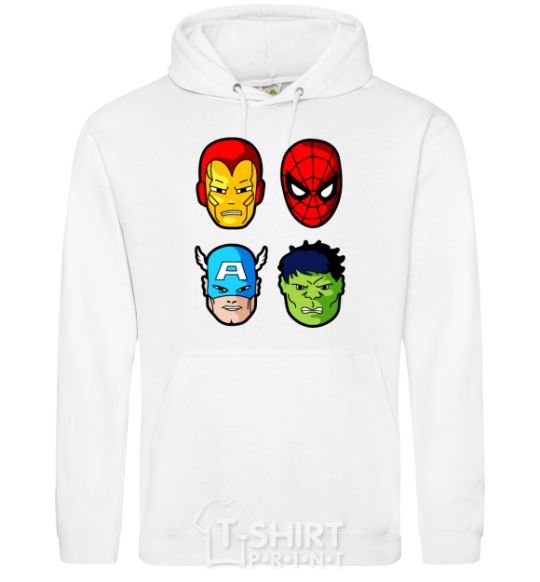 Men`s hoodie Marvel heroes White фото