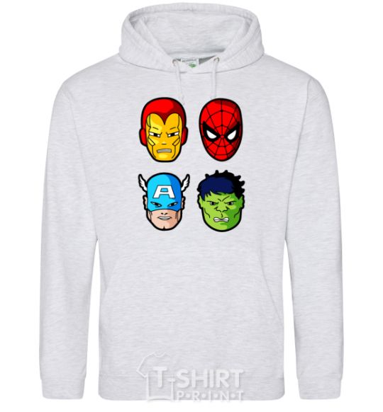 Men`s hoodie Marvel heroes sport-grey фото