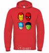 Men`s hoodie Marvel heroes bright-red фото