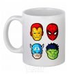 Ceramic mug Marvel heroes White фото