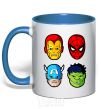 Mug with a colored handle Marvel heroes royal-blue фото