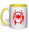 Mug with a colored handle Spider Miles Morales yellow фото