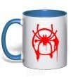 Mug with a colored handle Spider Miles Morales royal-blue фото