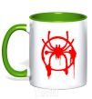 Mug with a colored handle Spider Miles Morales kelly-green фото