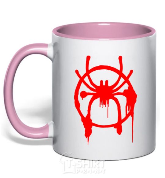 Mug with a colored handle Spider Miles Morales light-pink фото