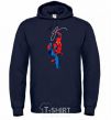 Men`s hoodie Spider-Man with a web navy-blue фото