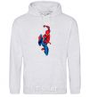 Men`s hoodie Spider-Man with a web sport-grey фото