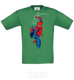 Kids T-shirt Spider-Man with a web orchid-green фото