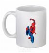 Ceramic mug Spider-Man with a web White фото