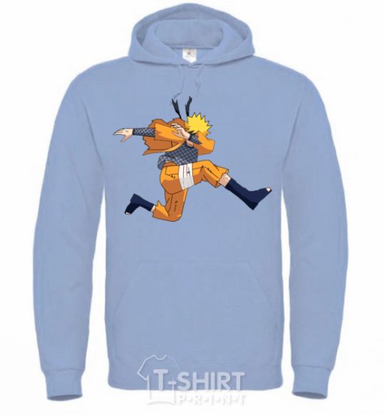 Men`s hoodie Naruto dabbing dab sky-blue фото